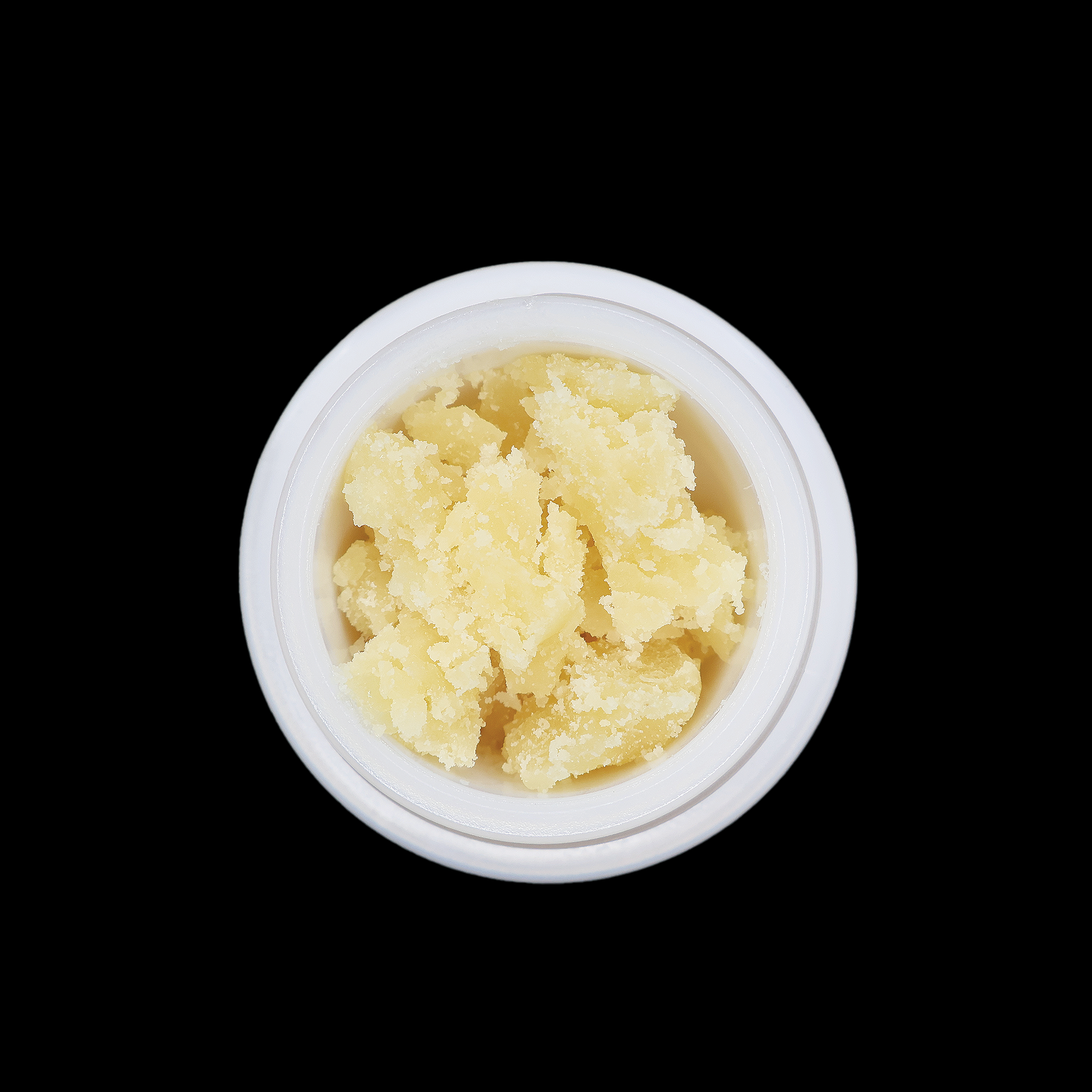 Pink Runtz THCa crumble by Miracle of The Desert in a vibrant pink color with a crumbly texture on a white background.