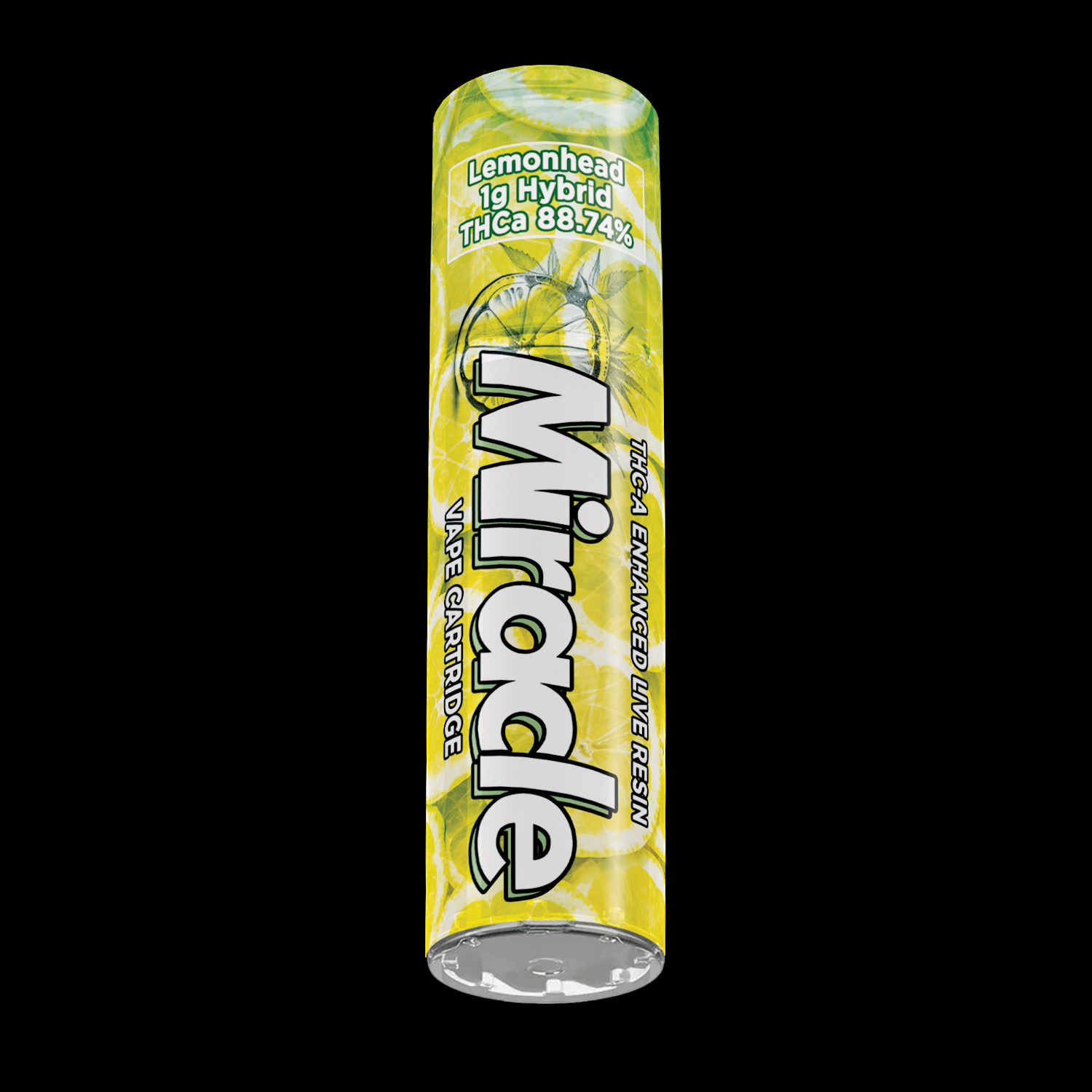 Miracle of The Desert Live Resin 510 1g Cartridge 2-Pack with dark lemon-flavored shrink-wrapped tubes.