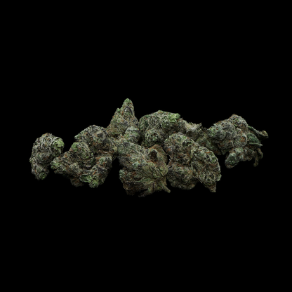 Lemon Cherry THCA flower small buds from Miracle of the Desert, showcasing vibrant orange and green cannabis buds with trichomes.