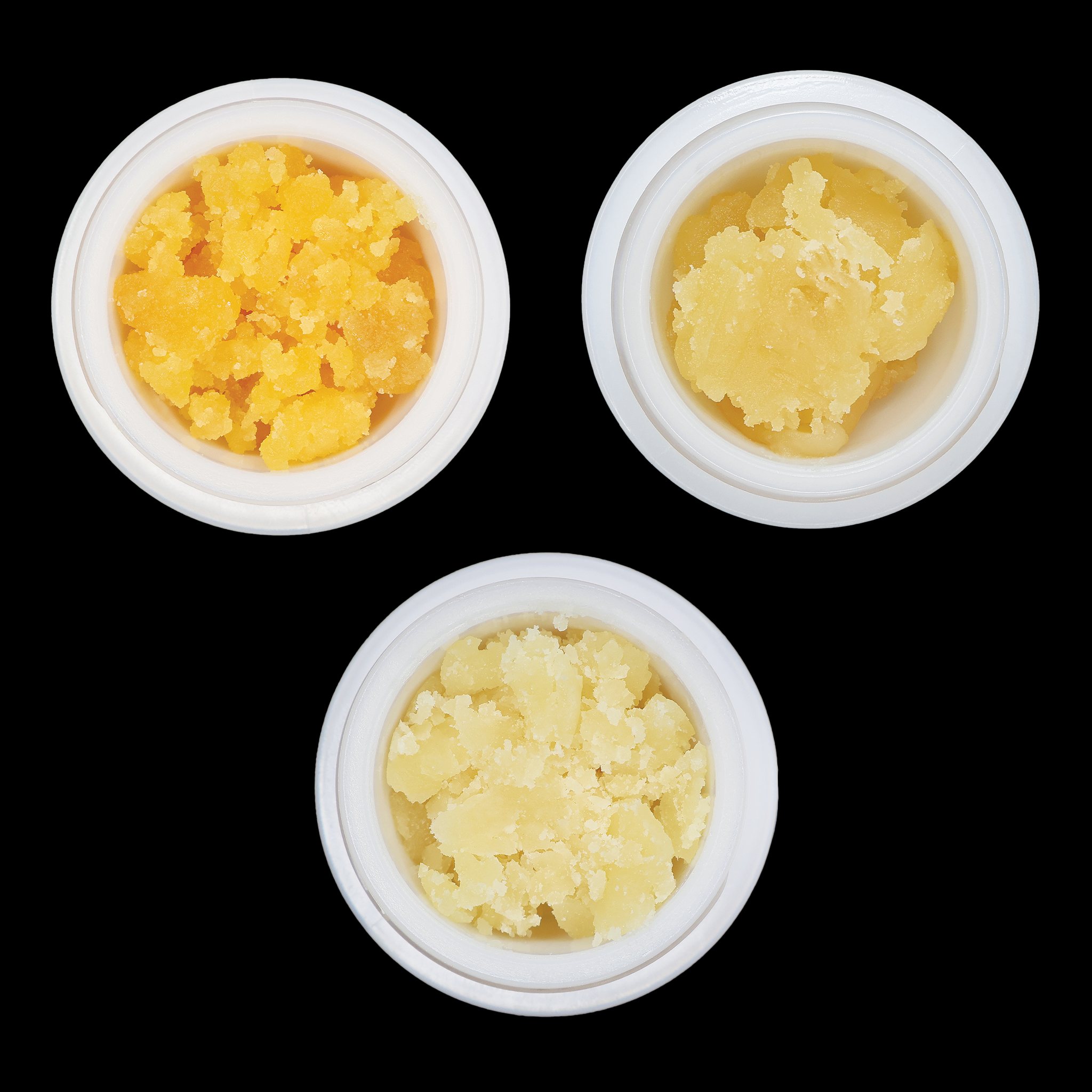 Miracle of The Desert THCa Crumble Sample Bundle with three assorted extracts in a clear display container.