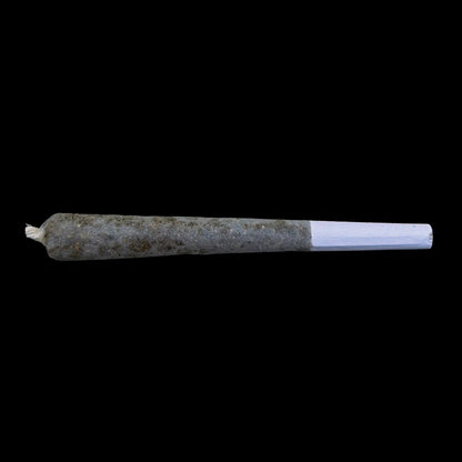 A single 1.25g THCa infused pre-roll shown on its side
