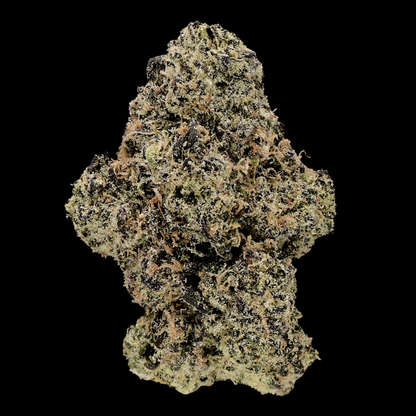 Miracle of the Desert UltraViolet OG THCA Flower showing vibrant, frosty cannabis buds with purple hues and trichomes.